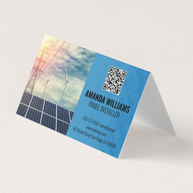 Carte De Visite Solar Panels | Tech Logo | Energy (Devant)