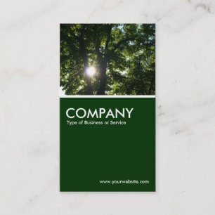 Carte De Visite Soleil à travers les arbres - Vert foncé