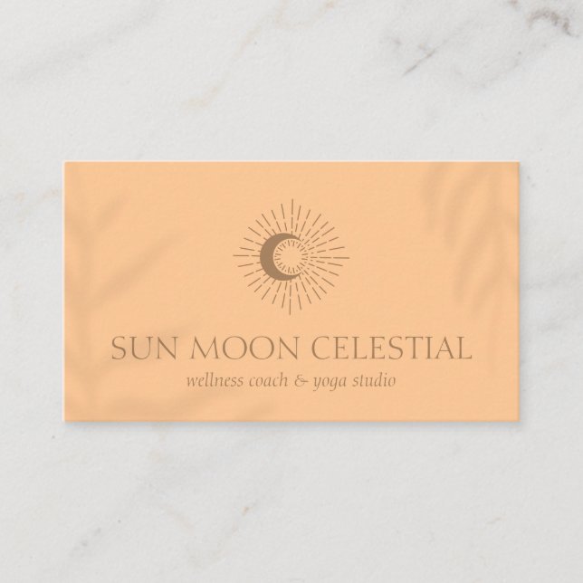 Carte De Visite Soleil de guérison orange à l'ombre des fleurs (Devant)