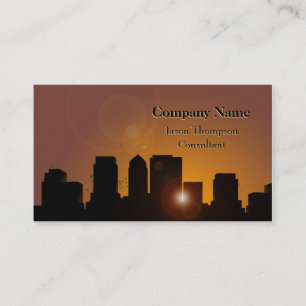 Carte De Visite Soleil de Silhouette Cityscape