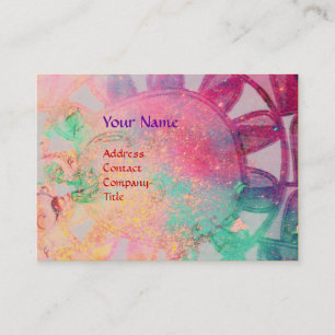 Carte De Visite SOLEIL ÉNERGIE SOLAIRE MONOGRAM rose fuchsia noir
