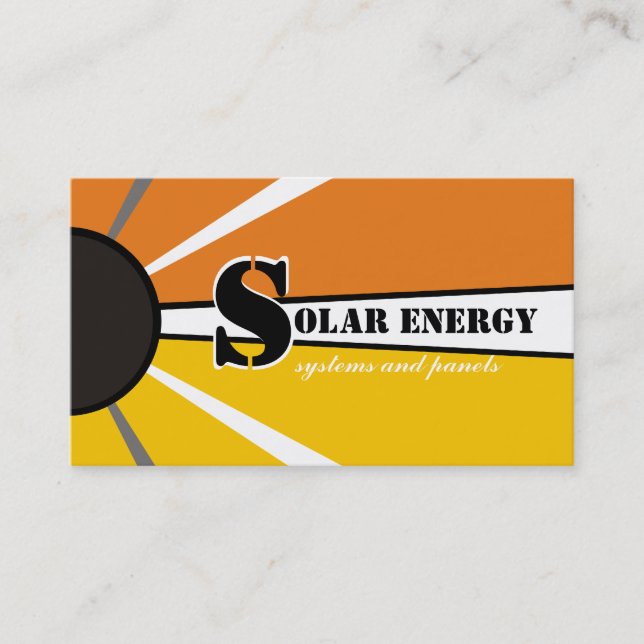 Carte De Visite Soleil/Soleil Énergie/Énergie de remplacement (Devant)