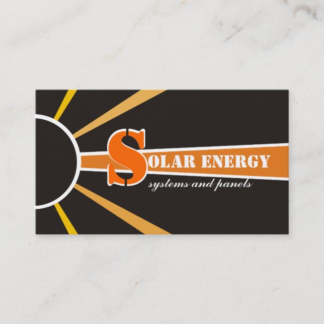 Carte De Visite Soleil/Soleil Énergie/Énergie de remplacement (Devant)