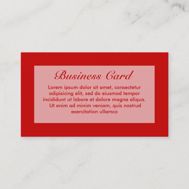Carte De Visite Solides rouges + Couleur personnalisée (Devant)