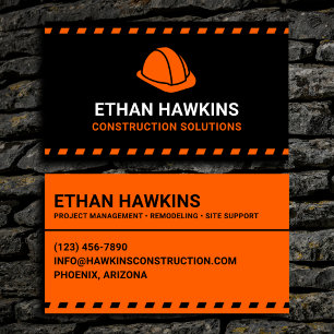 Carte De Visite Solutions de construction Casque orange