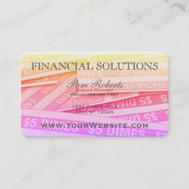 Carte De Visite Solutions financières colorées (Devant)