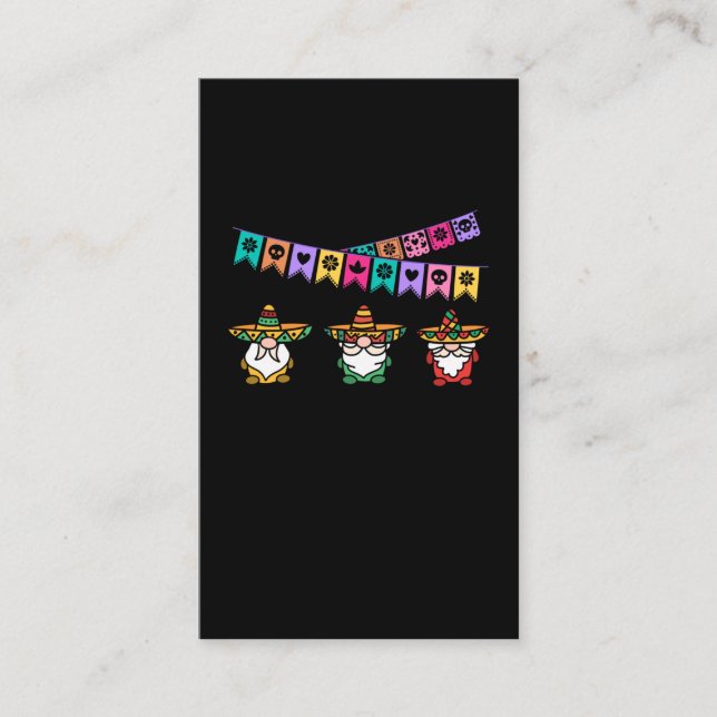 Carte De Visite Sombrero Gnomes Mexicaine Fiesta Happy Cinco De Ma (Devant)