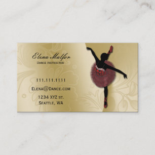 carte de visite somptueux de ballerine d'or
