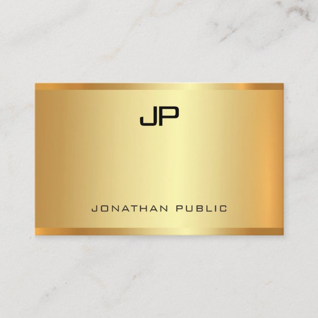 Carte De Visite Sophisticated Gold Look Modèle élégant moderne (Devant)