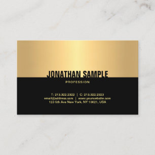 Carte De Visite Sophistiqué Black Gold Moderne Modèle élégant