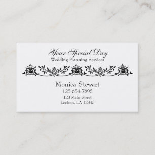Carte de visite sophistiqué de wedding planner