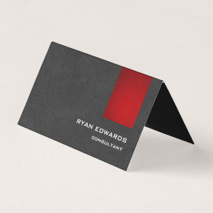 Carte De Visite Sophistiqué Élégant Moderne Motif Rouge Gris