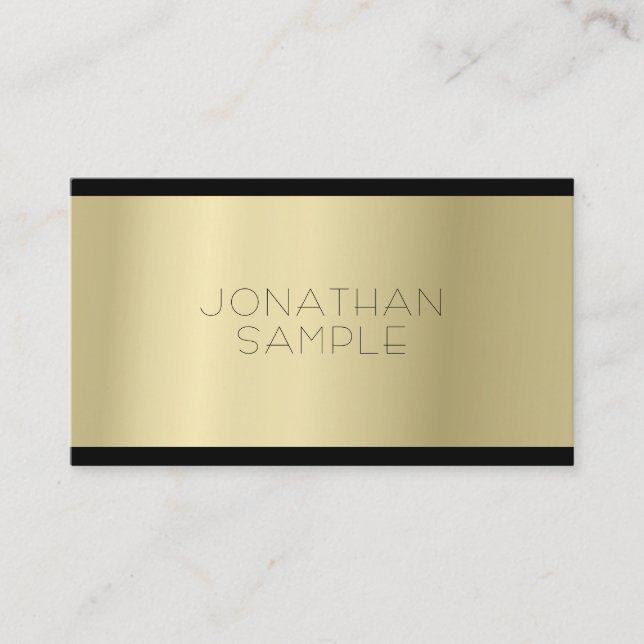 Carte De Visite Sophistiqué Glamor Or Look Professional Luxe (Devant)