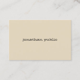 Carte De Visite Sophistiqué moderne à la main Script Beige pure pl
