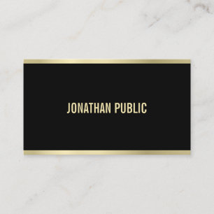 Carte De Visite Sophistiqué Moderne Noir Et Or Professionnel
