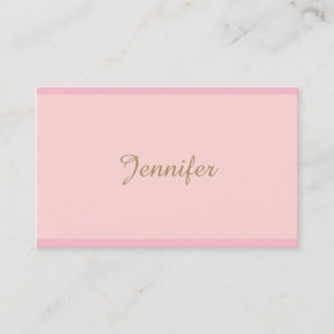 Carte De Visite Sophistiqué Moderne Rose Or Main Script Texte