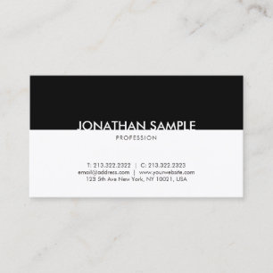 Carte De Visite Sophistiqué noir blanc professionnel moderne