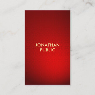 Carte De Visite Sophistiqué Professionnel Rouge Damas Gold Nom