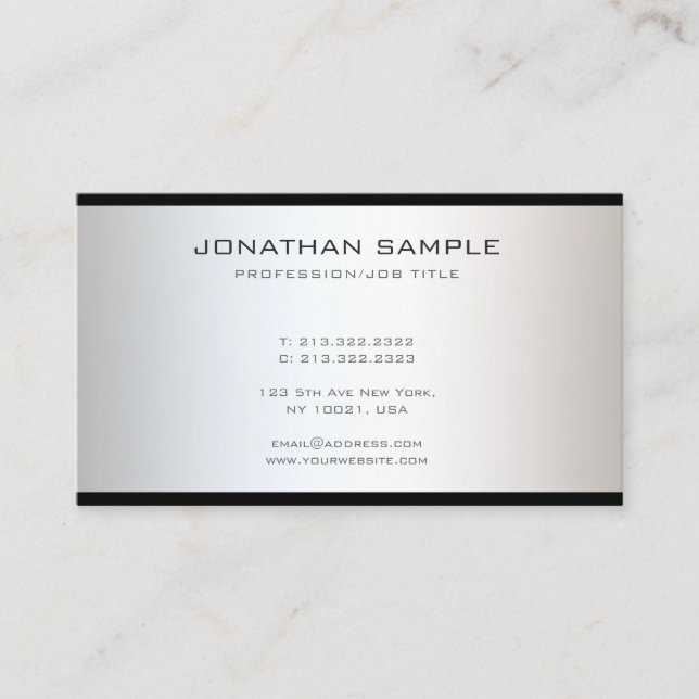 Carte De Visite Sophistiqué professionnel Unique moderne simple (Devant)