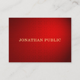 Carte De Visite Sophistiqué Rouge Damask Or Texte élégant tendance