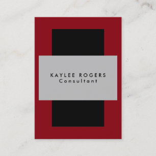 Carte De Visite Sophistiqué Silver Gris Noir Rouge Professionnel