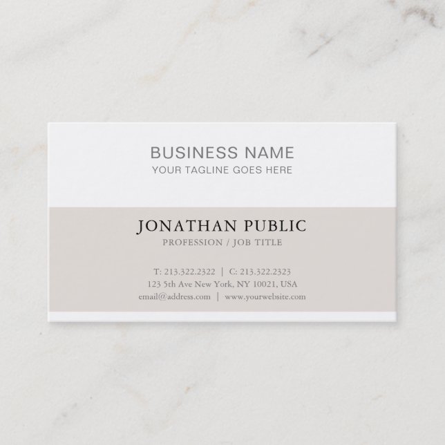 Carte De Visite Sophistiqué Simple Moderne Plaine Luxe tendance (Devant)