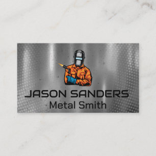 Carte De Visite Souder avec logo de flamme   Métallique