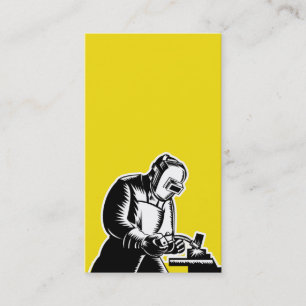 Carte De Visite soudeuse soudant le businesscard de vue de côté