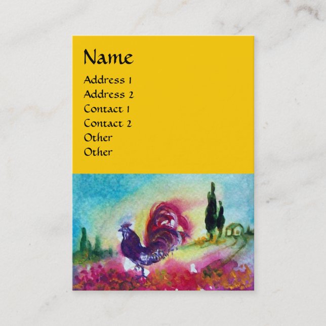 Carte De Visite SOUFFLE ET ROOSTER NOIR, Jaune (Devant)