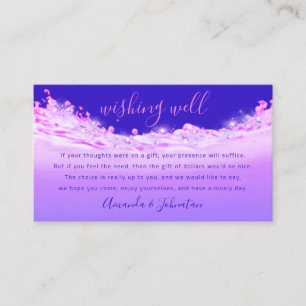 Carte De Visite Souhaitez bien Mariage Dollar Cadeau argent rose b