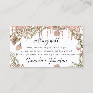 Carte De Visite Souhaitez bien Mariages idées cadeaux Rose Florals