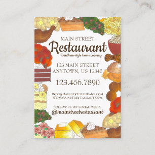 Carte De Visite Soul Food Southern Cuisine Traiteur Restaurant Che
