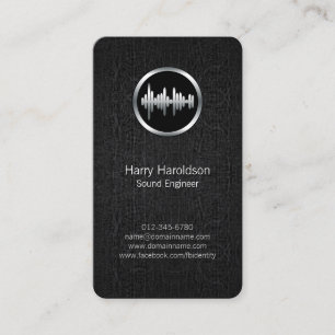 Carte De Visite Sound Engineer Sound Wave BlackGrunge BusinessCard