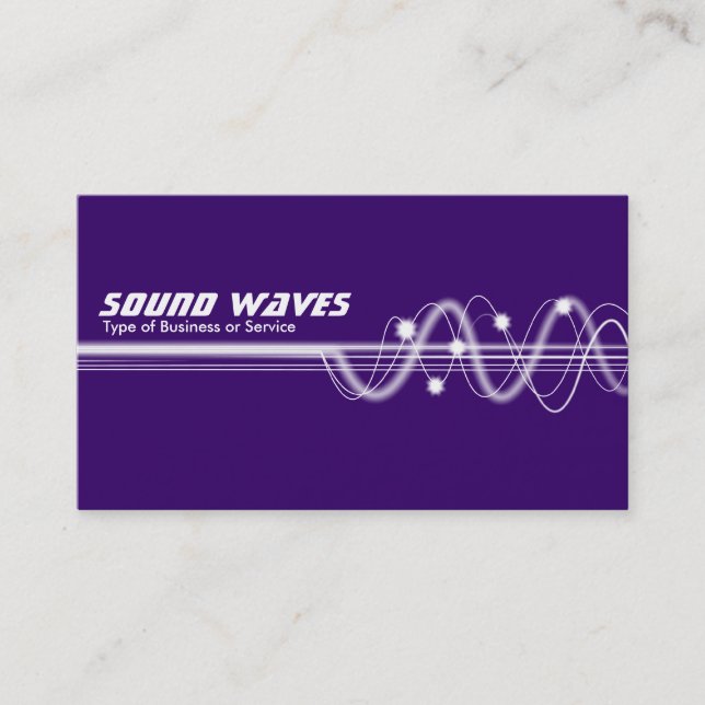 Carte De Visite Sound Waves II - Violet profond (Devant)