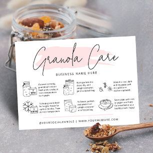 Carte De Visite Sourdoula Granola Care Card Modern Rose Aquarelle