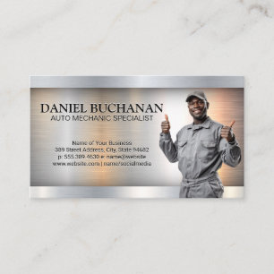 Carte De Visite Sourire mécanique   Technicien auto