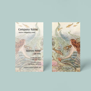 Carte De Visite Sous la mer Sirène Vintage