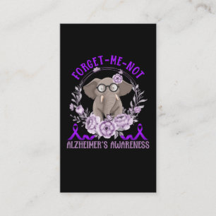 Carte De Visite Soutenez Alzheimers Sensibilisation Eléphant migno