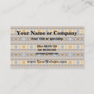 Carte De Visite Southwest Design Gold Blue Grey Tribal Motif