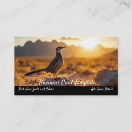 Carte De Visite Southwestern Arizona Sunrise Roadrunner