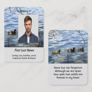 Carte De Visite Souvenir mémorial canards oiseaux du lac