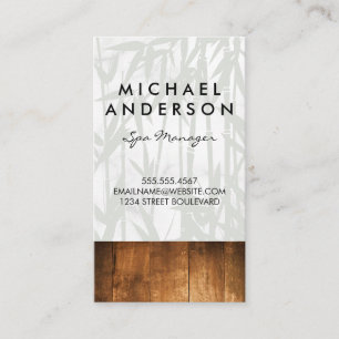 Carte De Visite Spa de jour Bamboo Arrière - plan de finition bois