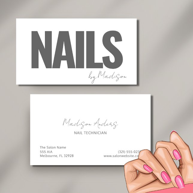 Carte De Visite Spa de salon professionnel de manucure Nail Tech (Nail Tech Manicure Professional Salon Spa Business Card)