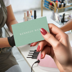 Carte De Visite Spa Élégant pour Filles au Teal Éteint