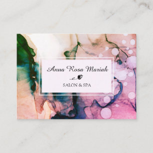 Carte De Visite *~* Spa et salon Aquarelle Abstraite Chic artistiq
