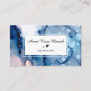 Carte De Visite *~* Spa et salon chic Aquarelle Abstraite artistiq
