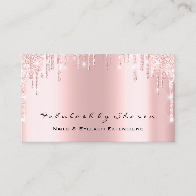 Carte De Visite Spa maquillage Eyelash Lashes Rose Nails Lecteurs (Devant)