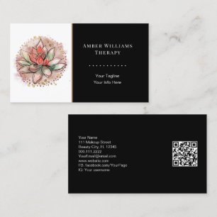 Carte De Visite Spa thérapeutique Yoga Succulent guérison QR Code