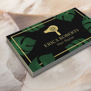 Carte De Visite Spa tropical de salon de logo de dessiccateur d'or