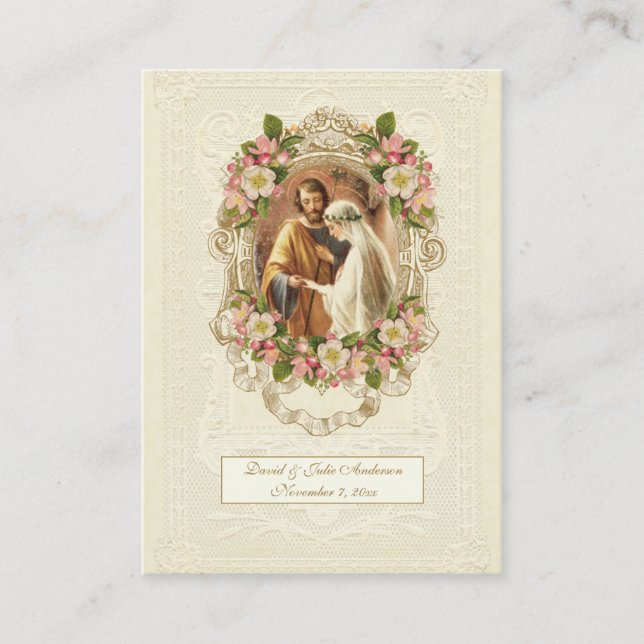 Carte De Visite Spanish Catholic Wedding Prayer Holy Card (Devant)